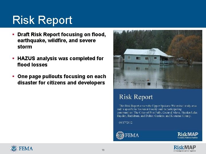 Risk Report § Draft Risk Report focusing on flood, earthquake, wildfire, and severe storm