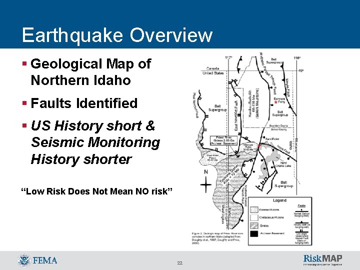 Earthquake Overview § Geological Map of Northern Idaho § Faults Identified § US History
