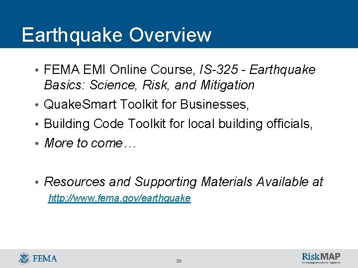 Earthquake Overview • FEMA EMI Online Course, IS-325 - Earthquake Basics: Science, Risk, and