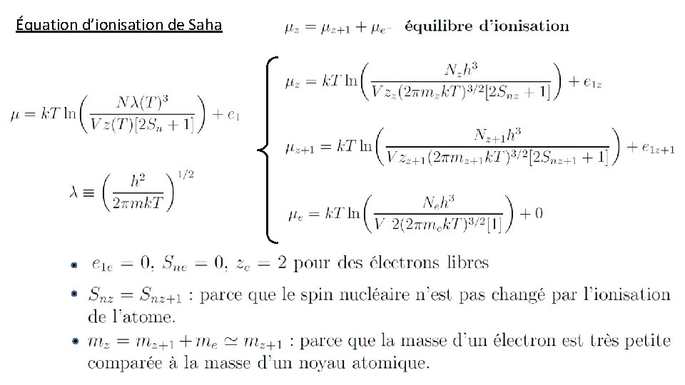 Équation d’ionisation de Saha 