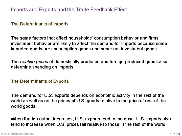 Imports and Exports and the Trade Feedback Effect The Determinants of Imports The same