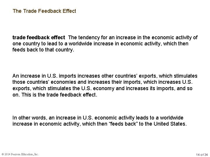 The Trade Feedback Effect trade feedback effect The tendency for an increase in the