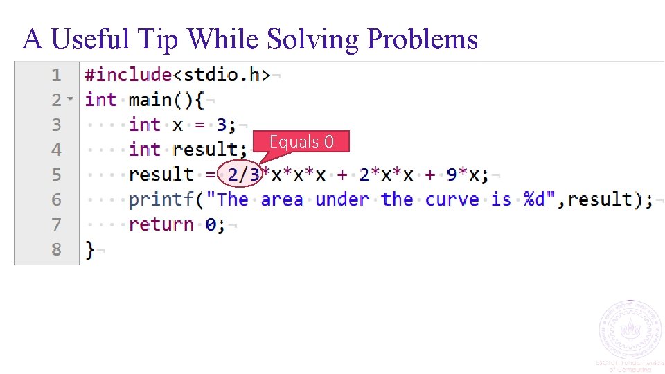 A Useful Tip While Solving Problems Equals 0 