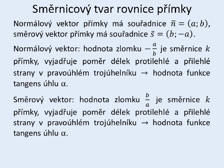 Směrnicový tvar rovnice přímky • 