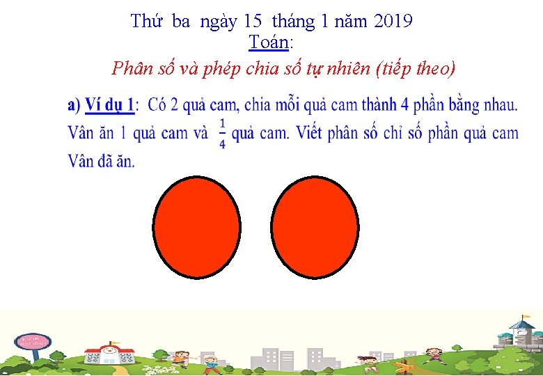 Thứ ba ngày 15 tháng 1 năm 2019 Toán: Phân số và phép chia