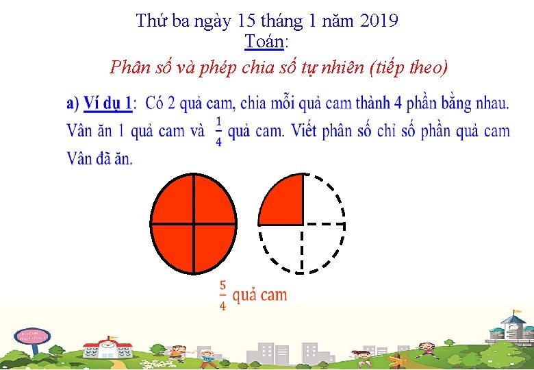 Thứ ba ngày 15 tháng 1 năm 2019 Toán: Phân số và phép chia