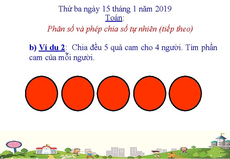 Thứ ba ngày 15 tháng 1 năm 2019 Toán: Phân số và phép chia