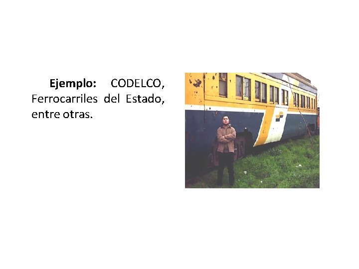 Ejemplo: CODELCO, Ferrocarriles del Estado, entre otras. 