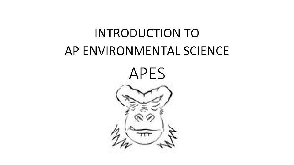 INTRODUCTION TO AP ENVIRONMENTAL SCIENCE APES 