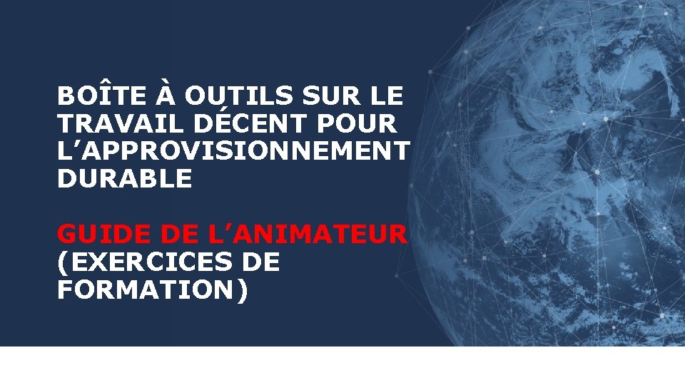 BOÎTE À OUTILS SUR LE TRAVAIL DÉCENT POUR L’APPROVISIONNEMENT DURABLE GUIDE DE L’ANIMATEUR (EXERCICES