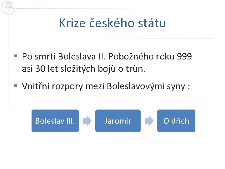 Krize českého státu § Po smrti Boleslava II. Pobožného roku 999 asi 30 let