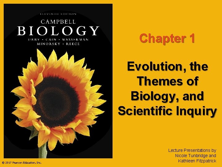 Chapter 1 Evolution, the Themes of Biology, and Scientific Inquiry © 2017 Pearson Education,