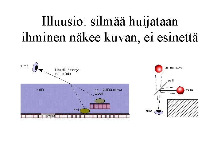 Illuusio: silmää huijataan ihminen näkee kuvan, ei esinettä 
