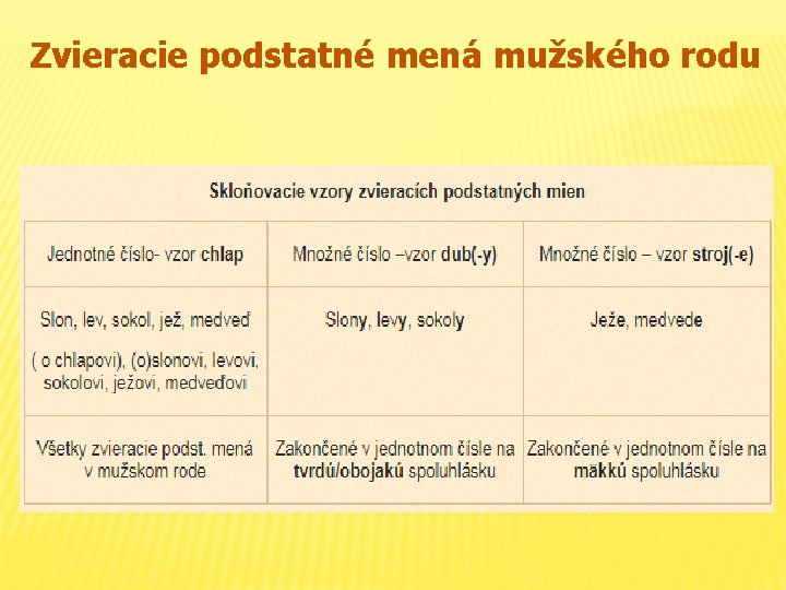 Zvieracie podstatné mená mužského rodu 