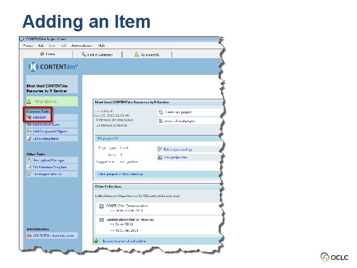 Adding an Item Adding an Item