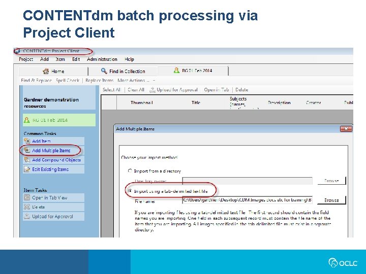 CONTENTdm batch processing via Project Client CONTENTdm batch processing via Project Client