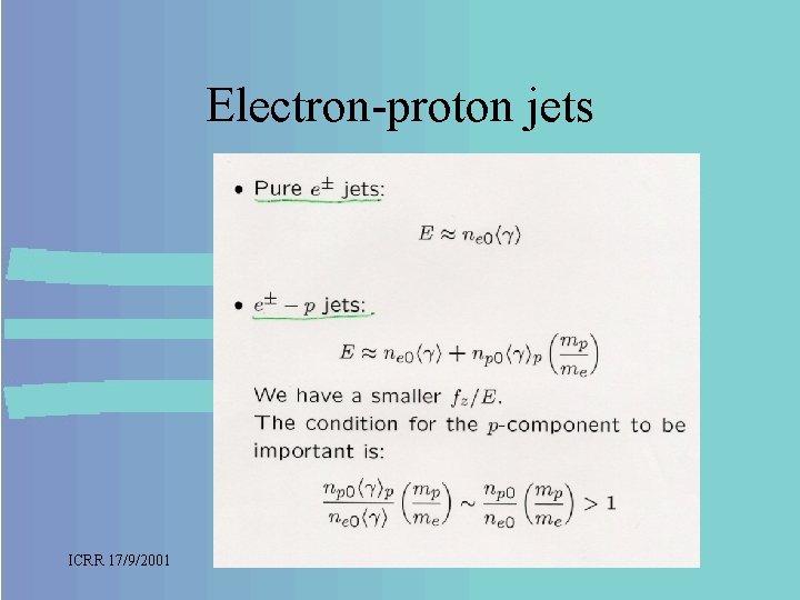 Electron-proton jets ICRR 17/9/2001 