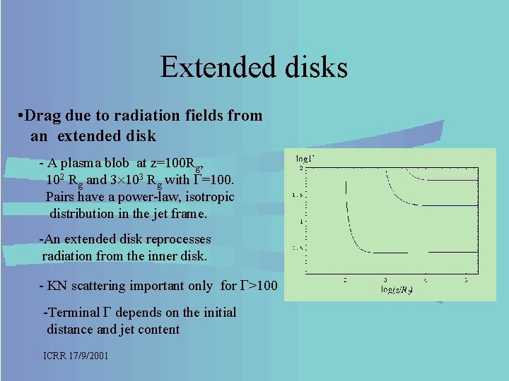 Extended disks • Drag due to radiation fields from an extended disk - A