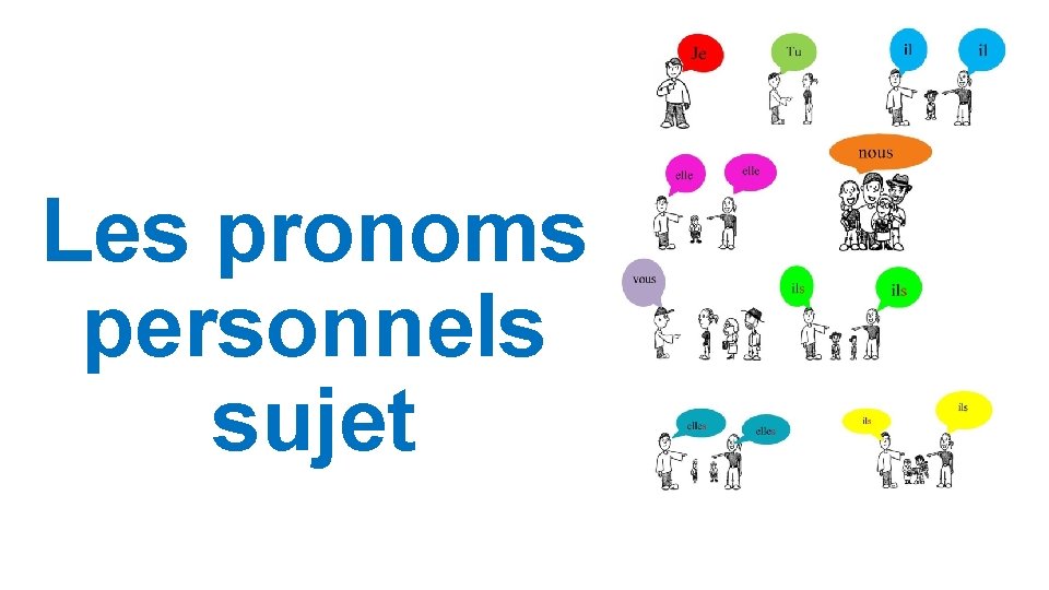 Les pronoms personnels sujet Les pronoms personnels sujet