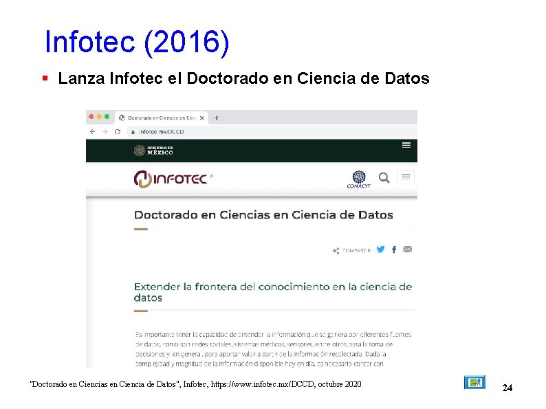Infotec (2016) Lanza Infotec el Doctorado en Ciencia de Datos "Doctorado en Ciencias en