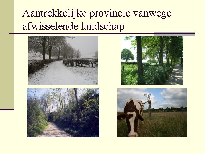 Aantrekkelijke provincie vanwege afwisselende landschap 