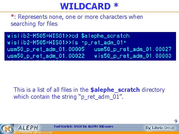 WILDCARD * *: Represents none, one or more characters when searching for files This