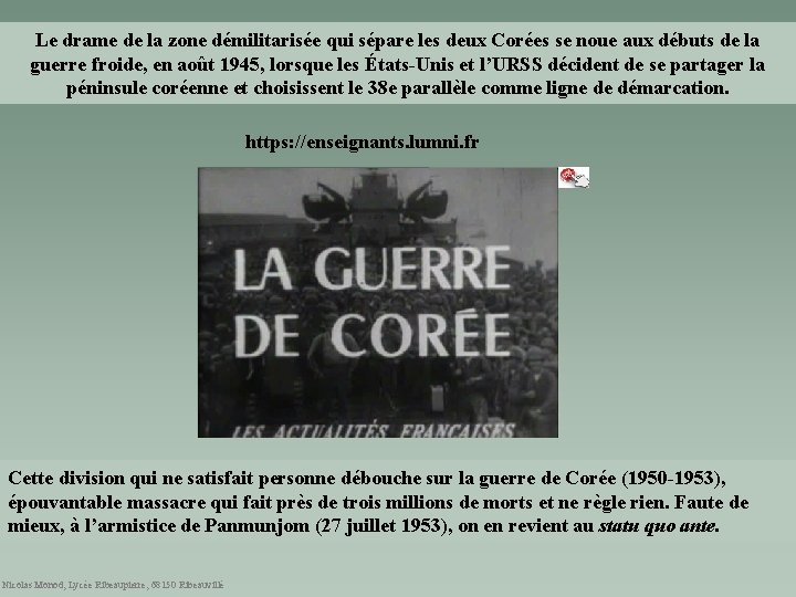 Le drame de la zone démilitarisée qui sépare les deux Corées se noue aux