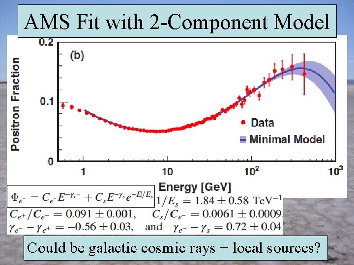 AMS Fit with 2 -Component Model Could be galactic cosmic rays + local sources?