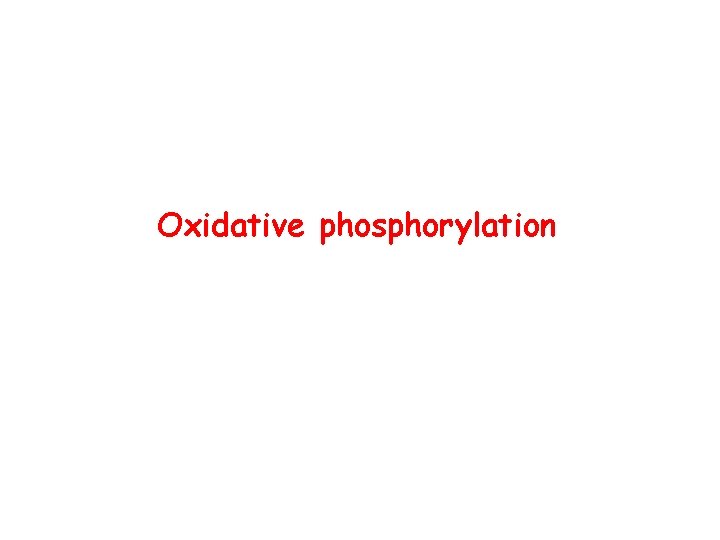Oxidative phosphorylation 