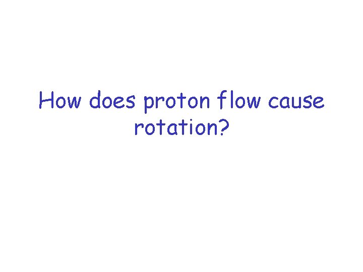 How does proton flow cause rotation? 