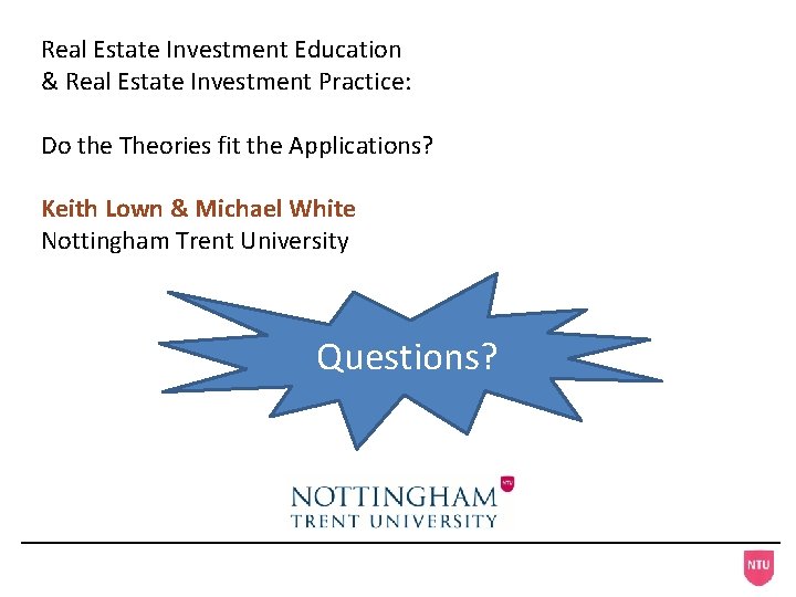 Real Estate Investment Education Practice Do the Theories