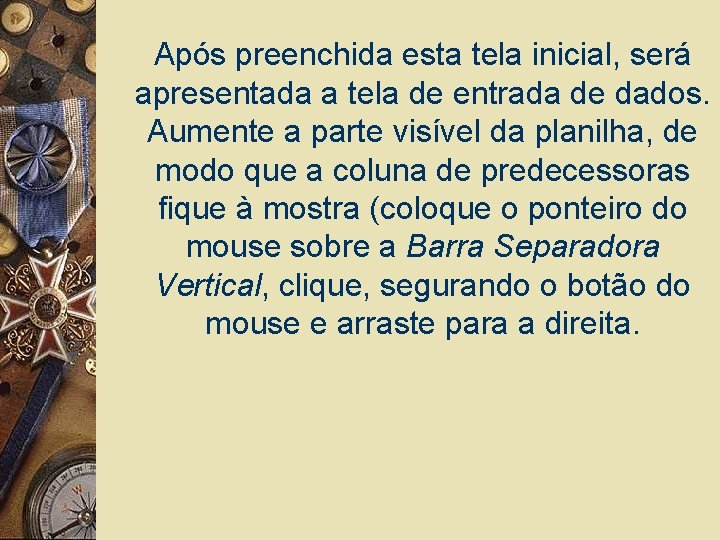 Após preenchida esta tela inicial, será apresentada a tela de entrada de dados. Aumente