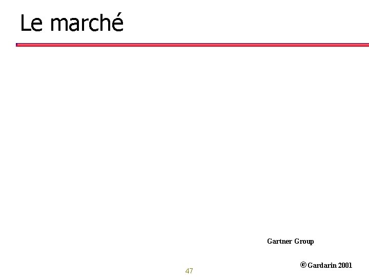 Le marché Gartner Group 47 ©Gardarin 2001 
