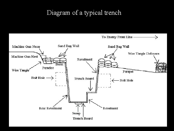 Diagram of a typical trench Diagram of a typical trench