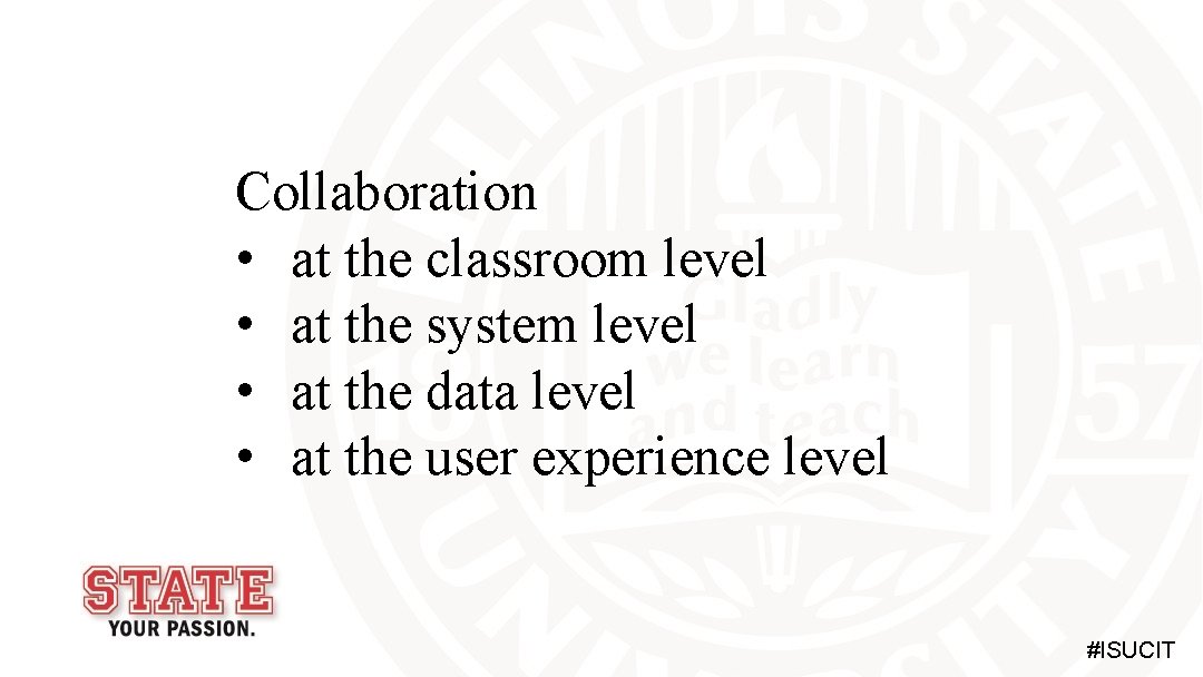 Collaboration • at the classroom level • at the system level • at the