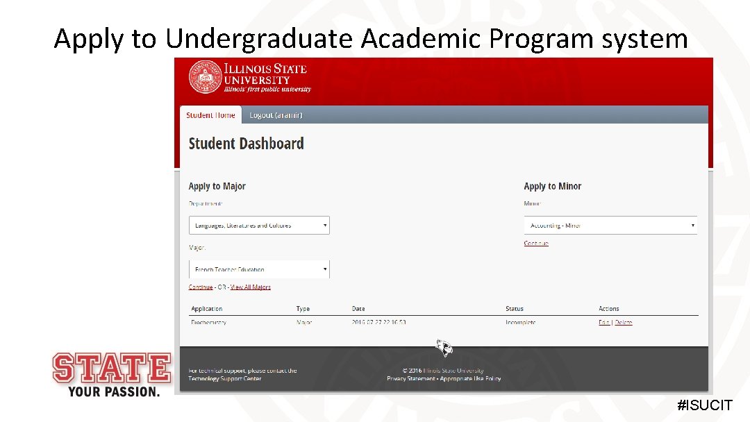 Apply to Undergraduate Academic Program system #ISUCIT 