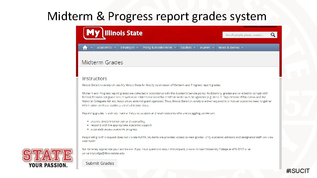 Midterm & Progress report grades system #ISUCIT 
