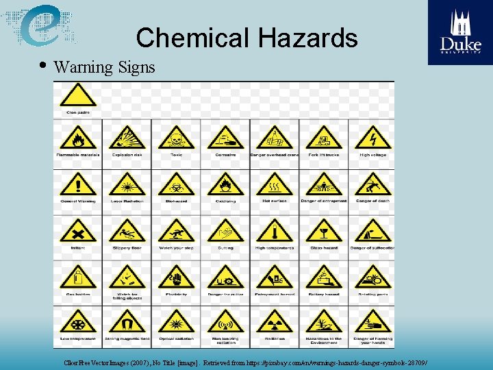 Chemical Hazards • Warning Signs Clker. Free. Vector. Images (2007), No Title [image]. Retrieved