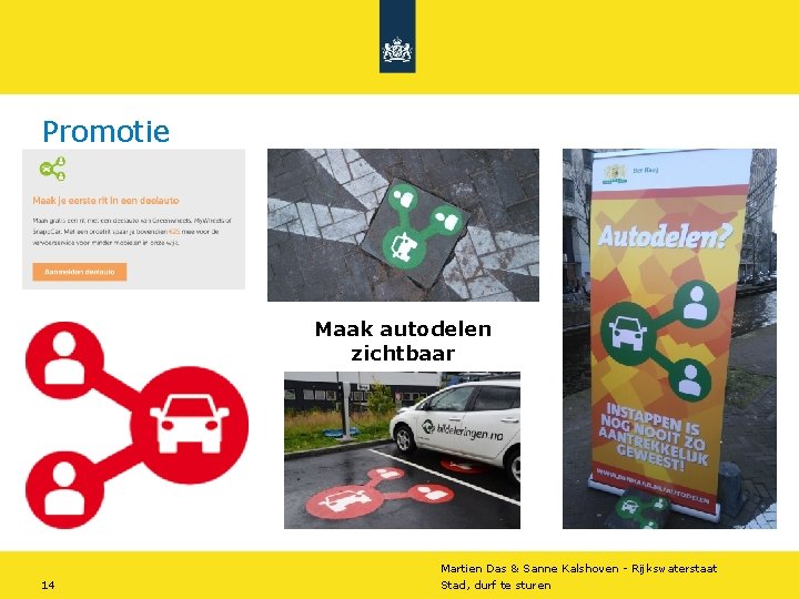 Promotie Maak autodelen zichtbaar Martien Das & Sanne Kalshoven - Rijkswaterstaat 14 Stad, durf Promotie Maak autodelen zichtbaar Martien Das & Sanne Kalshoven - Rijkswaterstaat 14 Stad, durf