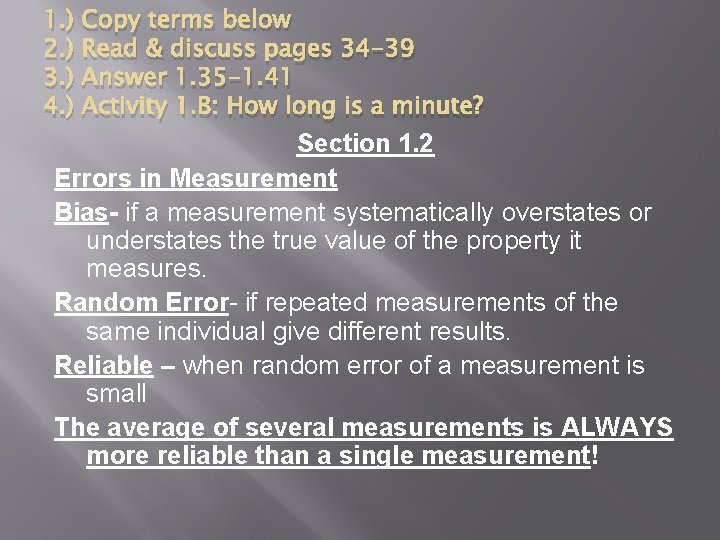 1. ) 2. ) 3. ) 4. ) Copy terms below Read & discuss