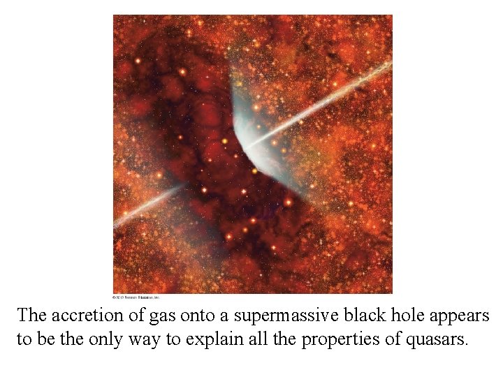 The accretion of gas onto a supermassive black hole appears to be the only