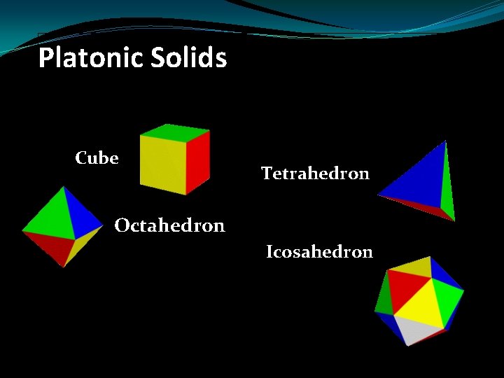 Platonic Solids Cube Tetrahedron Octahedron Icosahedron 