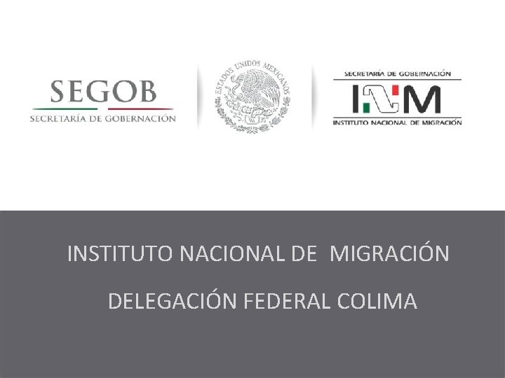 INSTITUTO NACIONAL DE MIGRACIÓN DELEGACIÓN FEDERAL COLIMA 