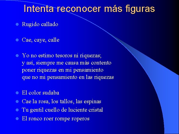 Intenta reconocer más figuras l Rugido callado l Cae, caye, calle l Yo no
