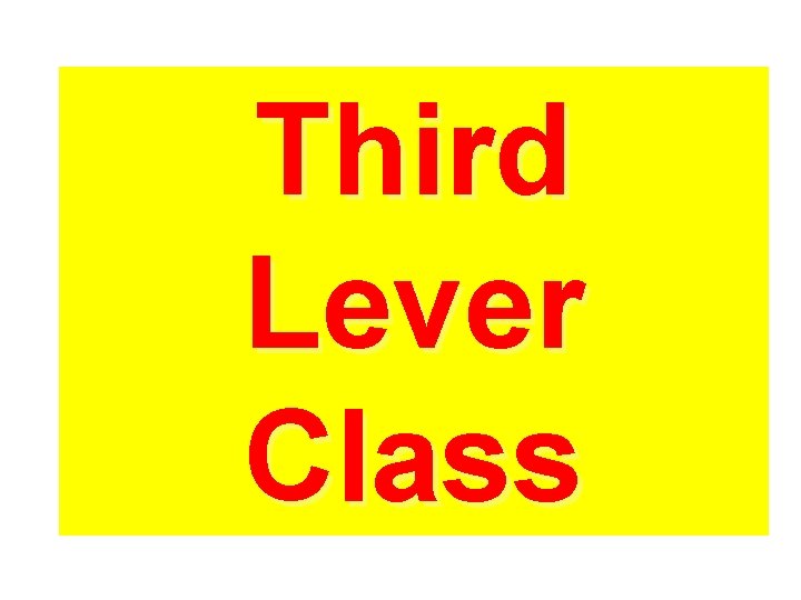 Third Lever Class 