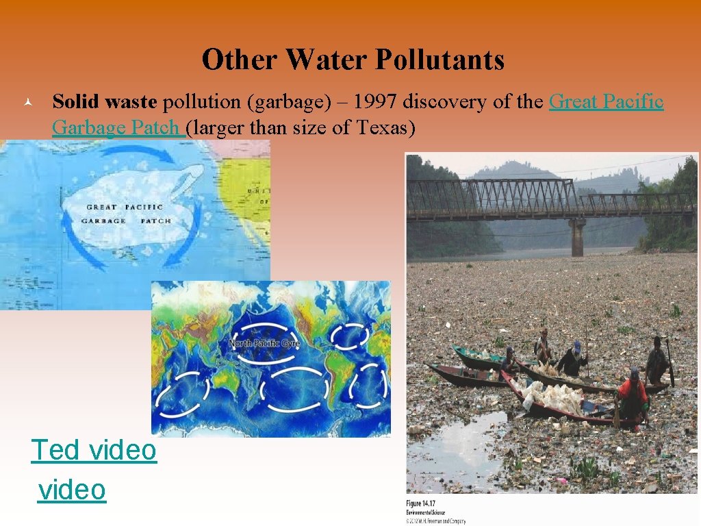 Other Water Pollutants © Solid waste pollution (garbage) – 1997 discovery of the Great