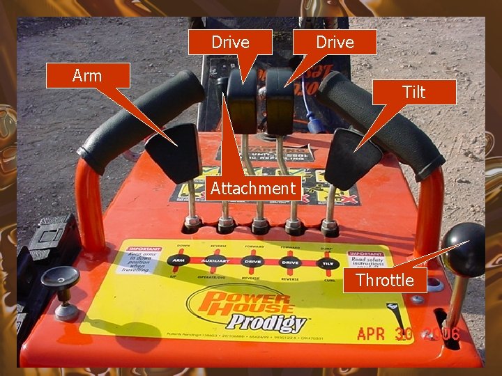 Controls Drive Arm Drive Tilt Attachment Throttle Controls Drive Arm Drive Tilt Attachment Throttle