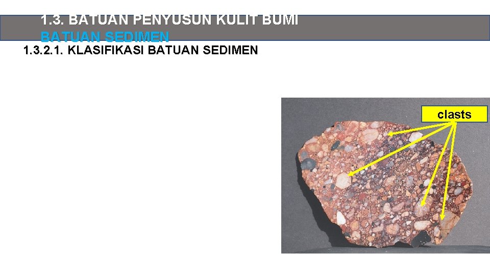 1. 3. BATUAN PENYUSUN KULIT BUMI BATUAN SEDIMEN 1. 3. 2. 1. KLASIFIKASI BATUAN