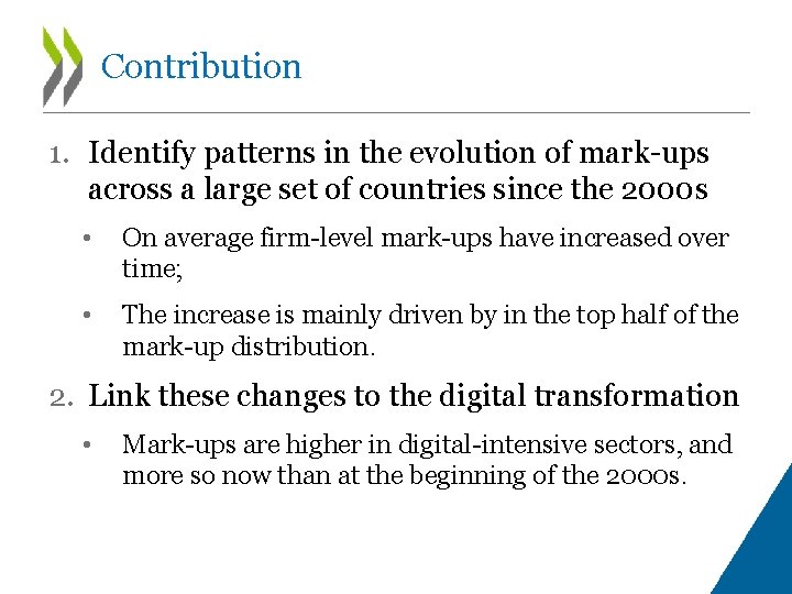 Contribution 1. Identify patterns in the evolution of mark-ups across a large set of