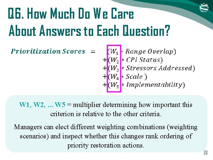 Q 6. How Much Do We Care About Answers to Each Question? W 1, Q 6. How Much Do We Care About Answers to Each Question? W 1,
